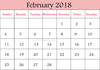 February Blank Calendar Image