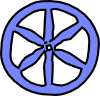 Blue Antique Wheel Clip Art