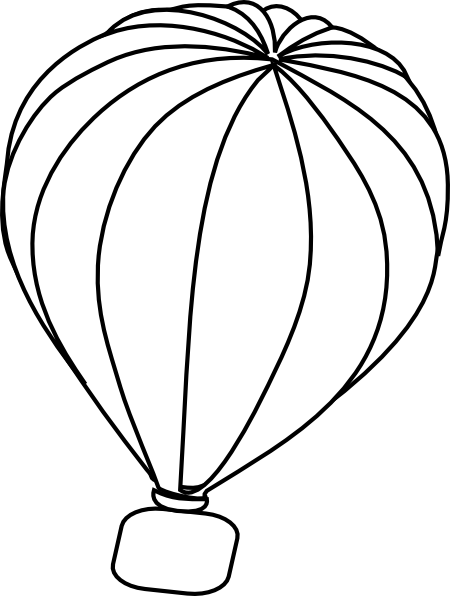 free hot air balloon clipart black and white - photo #18