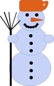 Snowman With Broom Clip Art