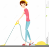 Lady Vacuuming Clipart Image