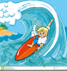 Free Santa Surfboard Clipart Image