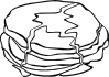 Pan Cakes (b And W) Clip Art