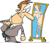 Woman Looking In Mirror Clipart Image