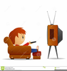 Boy Watching Tv Clipart Image