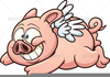 Flying Pig Free Clipart Image