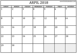 April Calendar Image