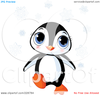 Illustration Of A Cute Baby Penguin With Snowflakes Image