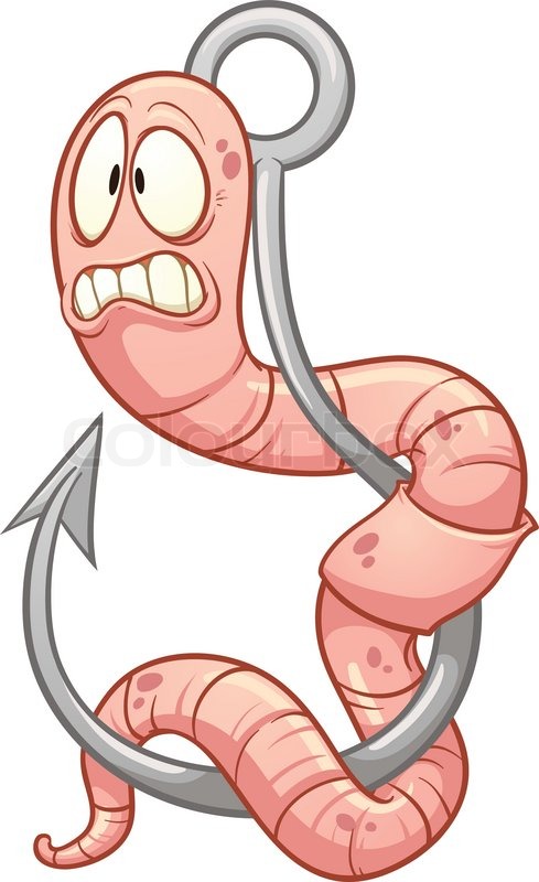 Worm On Hook Clipart  Free Images at  - vector clip art online,  royalty free & public domain
