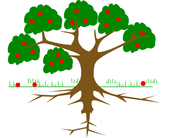 clipart tree with roots and fruit - photo #4