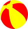 Strandball Beachball Ball Bright Red And Yellow Clip Art