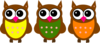 Triple Owls Clip Art