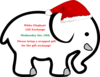 White Elephant With Red Bow Clip Art