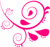 Pink Left Swirl Clip Art