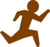 Running Man - Brown Clip Art