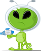 Black And White Alien Clipart Image