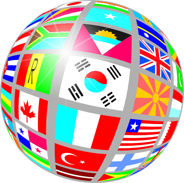 free clipart globe flags - photo #1