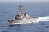 The Guided Missile Destroyer Uss The Sullivans, Part Of The Kennedy Battlegroup, Transits The Mediterranean Sea. Image