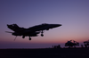 An F/a-18c Hornet Makes An Arrested Landing On The Flight Deck Aboard Uss Kitty Hawk Kitty (cv 63). Image