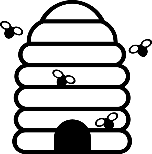 beehive clipart black and white - photo #14