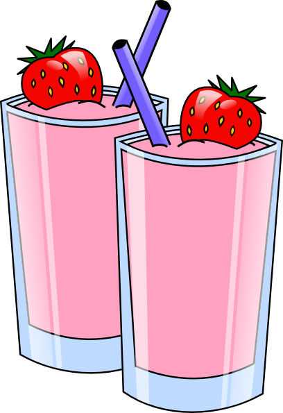 Strawberry Smoothie Drink Beverage Cups Clip Art at Clker.com - vector