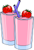 Strawberry Smoothie Drink Beverage Cups Clip Art