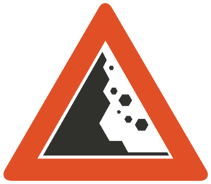 Гора знак от дорожного транспорта улица Трансизраильской падение скалы