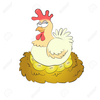 Chicken Laying Egg Clipart Image