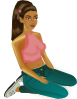 Girl Sitting Bluejeans Clip Art