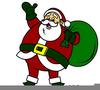 Santa With Computer Clipart Image