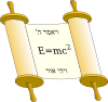 Dov Tora Scroll With Einstein Equation Clip Art