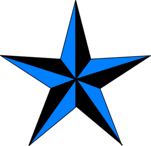 Blue & Black Texas Star Clip Art