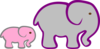 Gray Elephant Mom And Pink Baby Clip Art