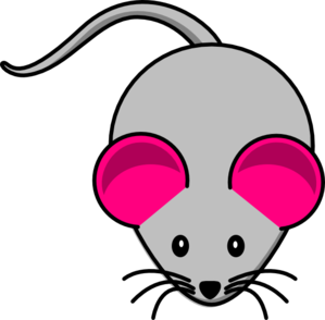 Pink Ear Gray Mouse2 Clip Art