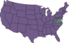 U.s. Map Highlighting Virginian Clip Art