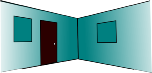 3d Room Interior (2 Walls, 2 Windows, Door Clip Art