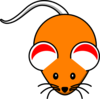 Orange Mouse Red Ears Clip Art