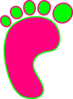 Green And Pink Left Foot Clip Art