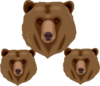 3 Bear Heads Clip Art