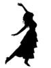 Dancing Girl Silhouette Image