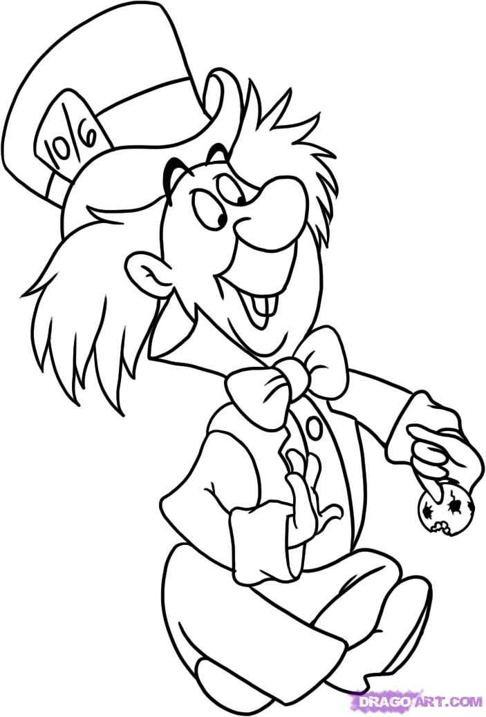 mad hatter coloring pages - photo #10