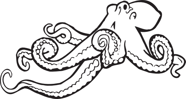 Coloring Book Octopus clip art