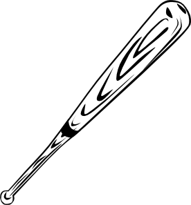 Baseball Bat (b And W) Clip Art