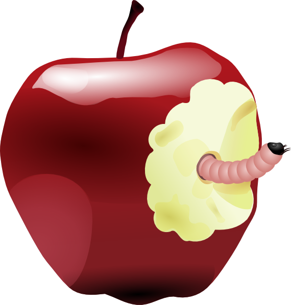 Apple With Worm Clip Art at  - vector clip art online, royalty  free & public domain