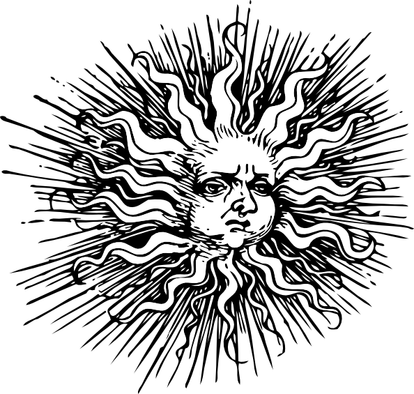 sun clipart. Ornate Sun clip art