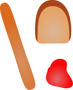 Hot Dogs With Breakd And Ketchup Clip Art