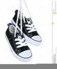 Hanging Running Shoes Clipart Image