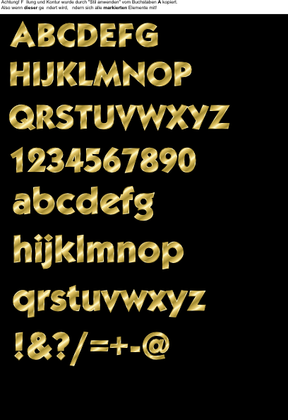 lettering alphabet. Effect Letters Alphabet Gold