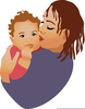 African American Mother And Baby Clipart Image