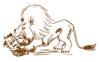 Hungry Lion Brown Clip Art